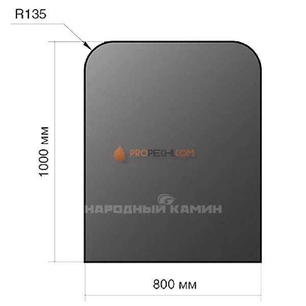 Везувий Лист напольный 1000х800х2 чёрный