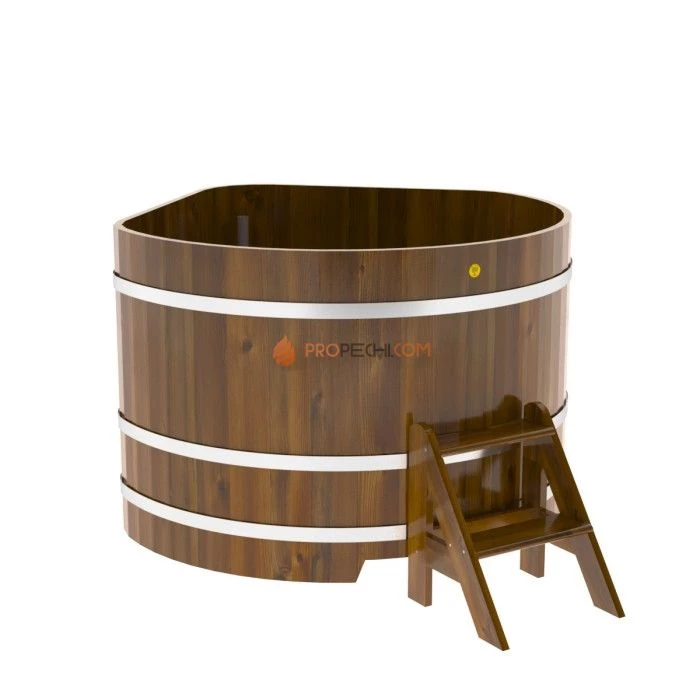 Купель BentWood угловая из мореной лиственницы 1,37х1,37 Рустик