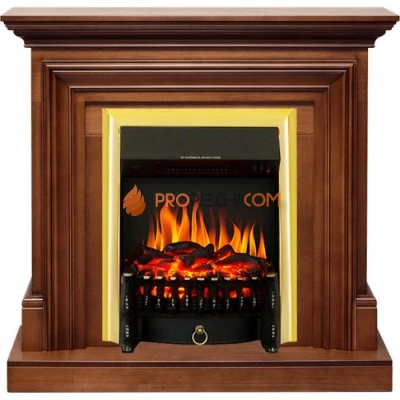 Каминокомплект Royal Flame Bradford - Орех с очагом Fobos FX Brass