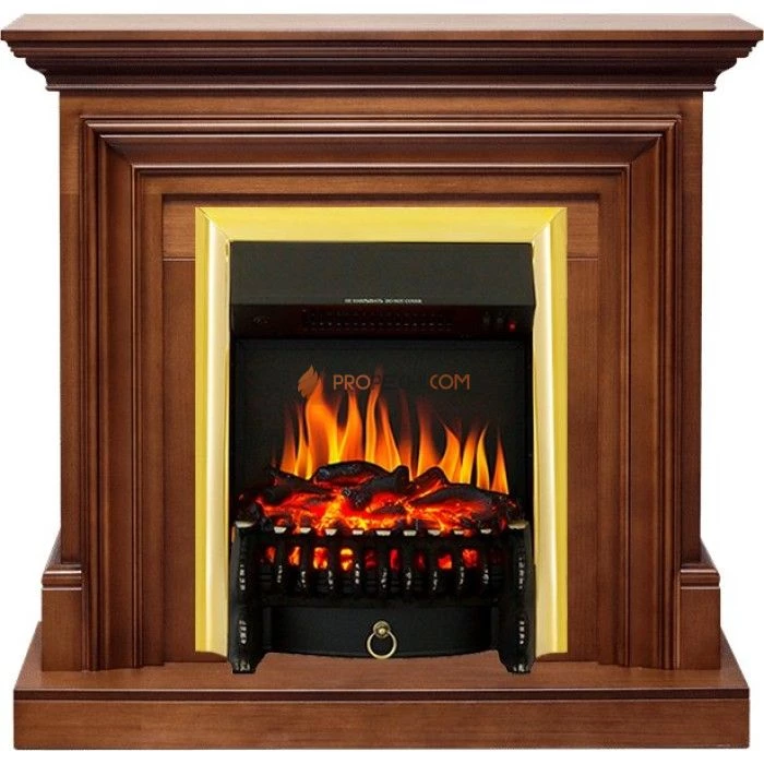 Каминокомплект Royal Flame Bradford - Орех с очагом Fobos FX Brass
