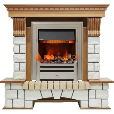 Каминокомплект Dimplex Pierre Luxe - Дуб / Белый (Высота 1020мм) с очагом Chesford
