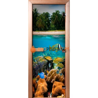 Дверь для бани DoorWood Фотопечать А067, 1900x700 мм