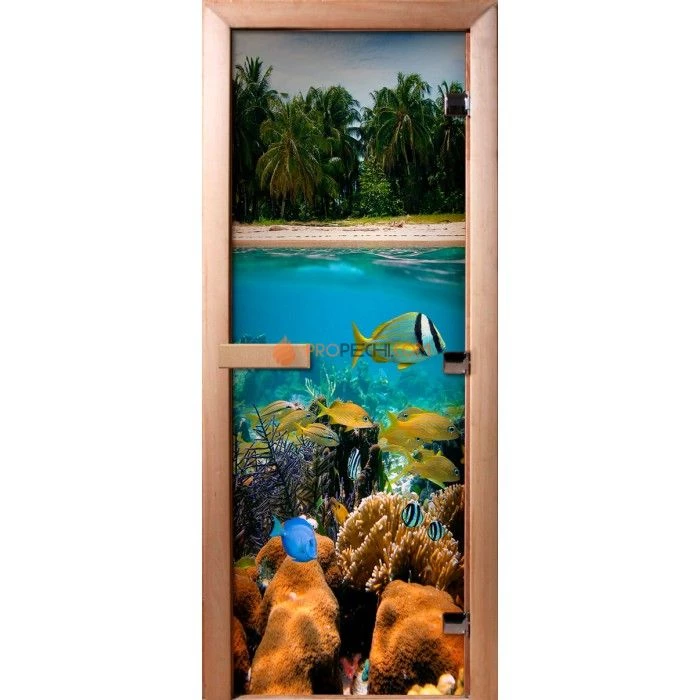 Дверь для бани DoorWood Фотопечать А067, 1900x700 мм