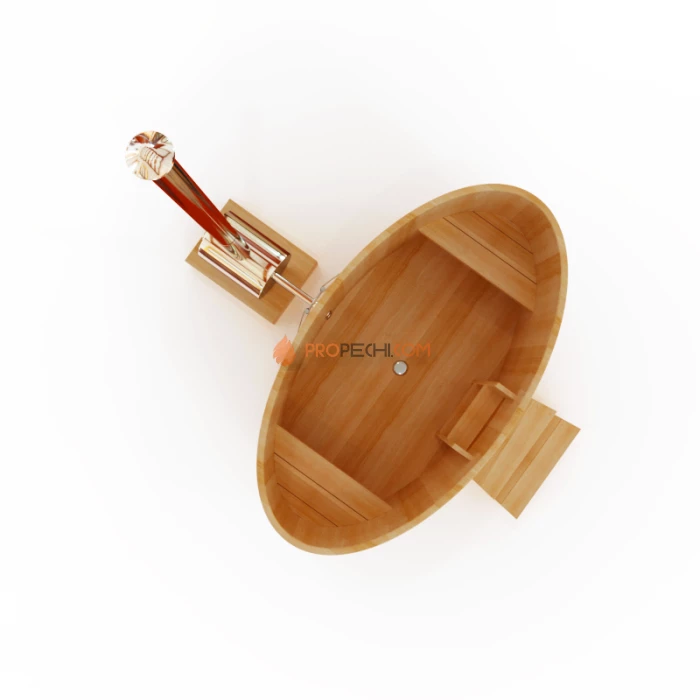 Фурако овальная НКЗ из кедра, 120x120x160 см (наружная печь)