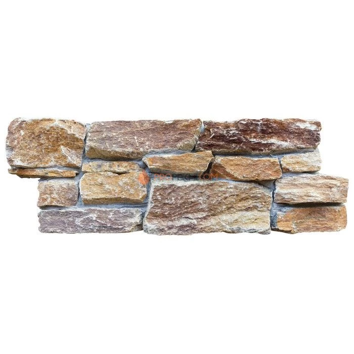 Панель из грубого камня Кварцит Мультиколор (550х200мм) упак. (4шт/0,44м2)