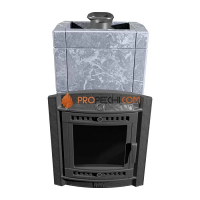Чугунная печь для бани Атмосфера XL+ КТТ в облицовке Талькохлорит