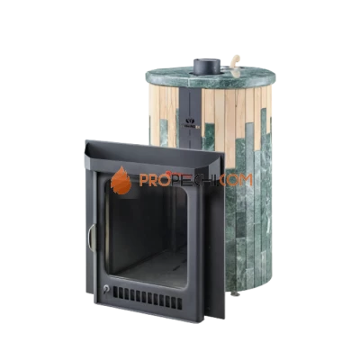 Дровяная печь для бани Ферингер Макси До 38 м³ - Змеевик + Окаменевшее дерево