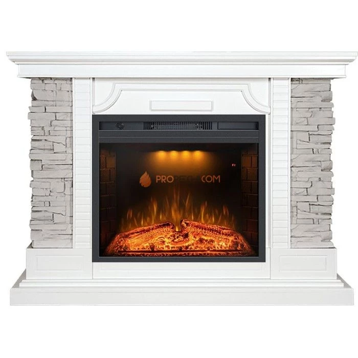 Каминокомплект Royal Flame Avignon - Белый / Сланец серый с очагом Emerald 23