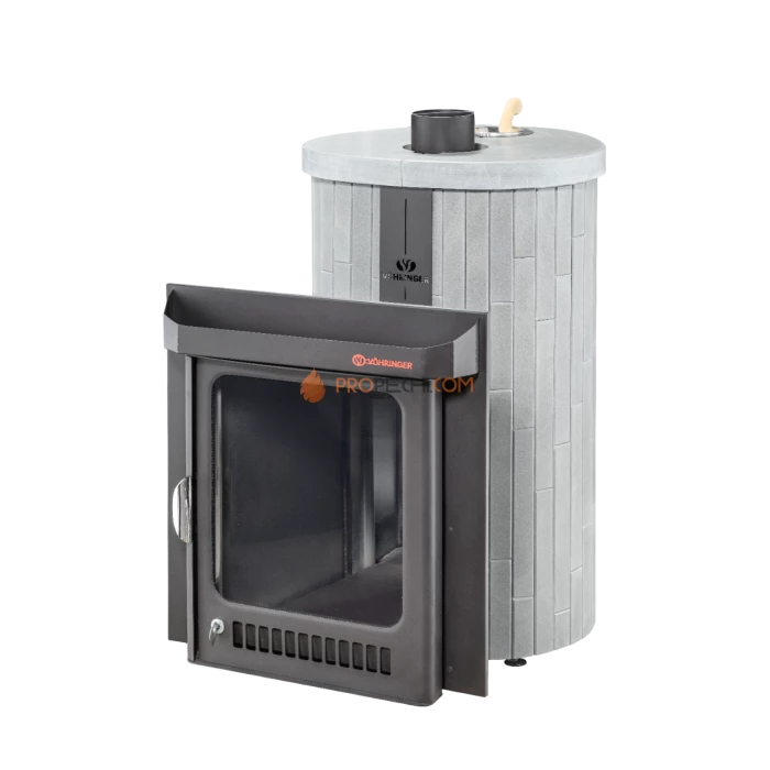 Дровяная печь для бани Ферингер Оптима до 28 м³ - Серый Велюр наборный