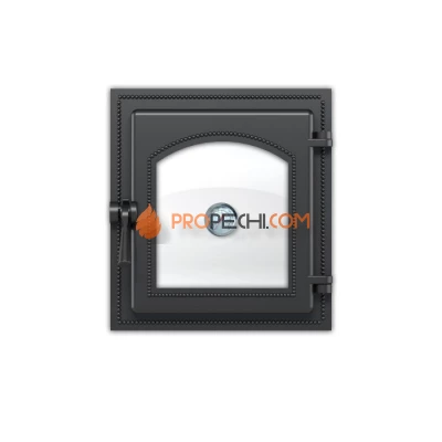 Дверка Везувий 270 с термометром (Антрацит)