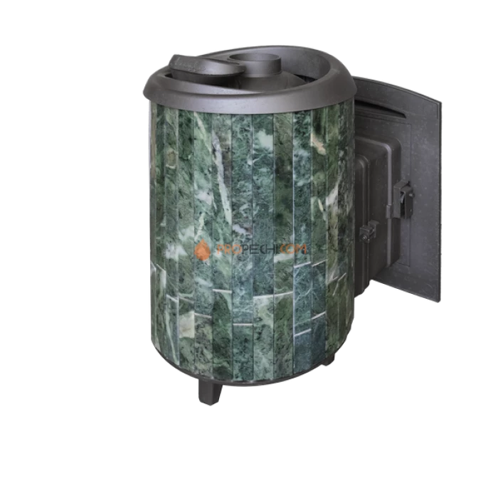 Чугунная печь для бани Атмосфера в ламелях Змеевик наборный до 22 м³