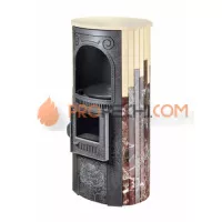 Отопительно-варочная печь Ферингер Лада ПФ - Сильвия Оро + Россо Леванте