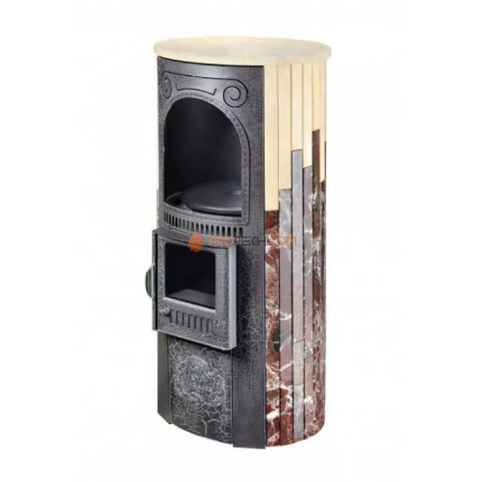 Отопительно-варочная печь Ферингер Лада ПФ - Сильвия Оро + Россо Леванте