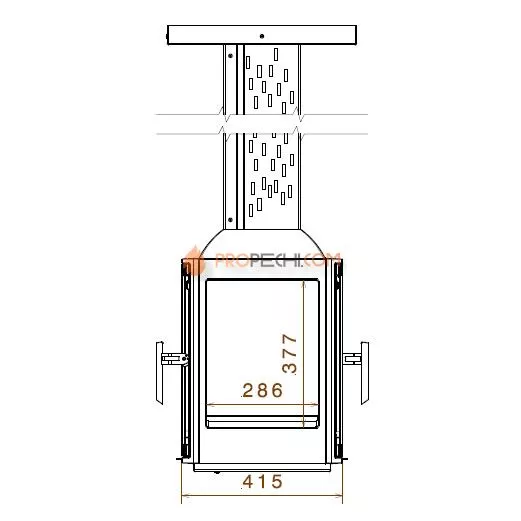 Печь-камин Liseo Castiron LCI 5 GDF Sky, двусторонняя