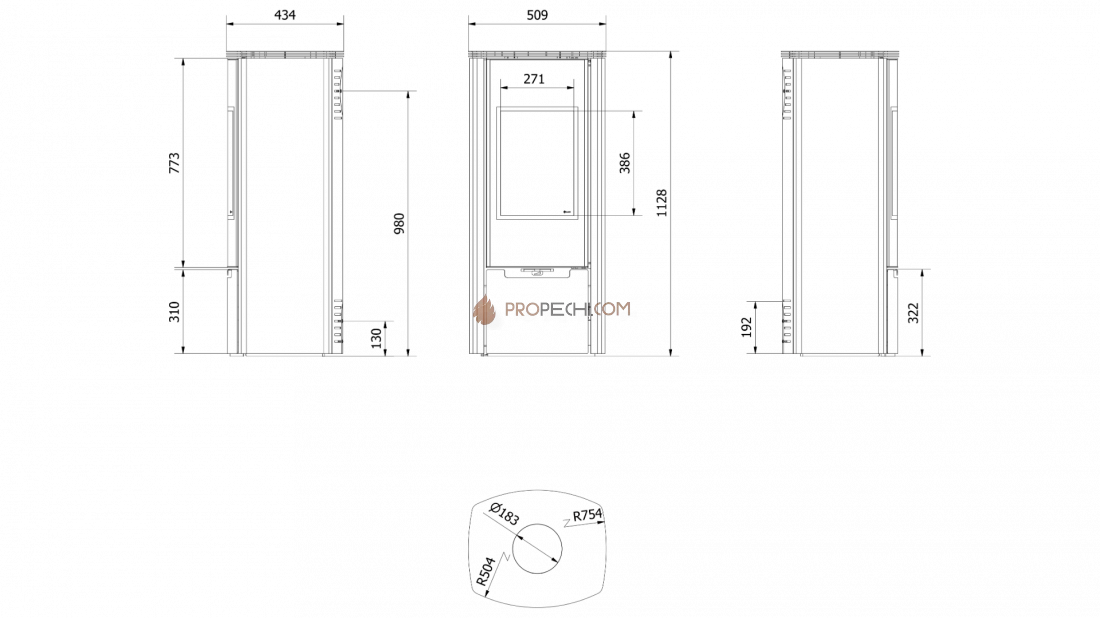 Печь-камин Kratki Koza Enyo Panoramic