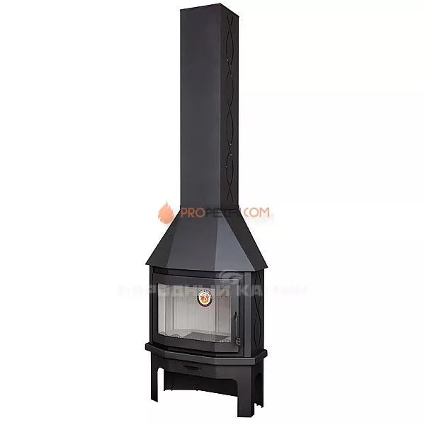 Камин Бавария Мюнхен пристенно-угловой черный