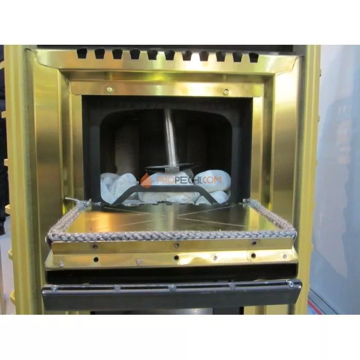 Дровяная печь для бани Ермак 30 Сетка-Люкс GOLD (нержавейка)