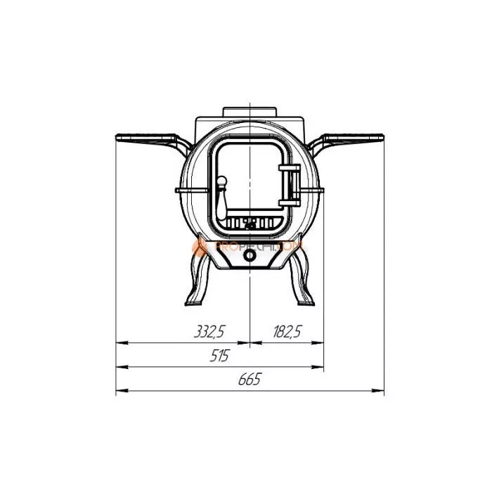 Отопительно-варочная печь Прометалл Тайга PRO