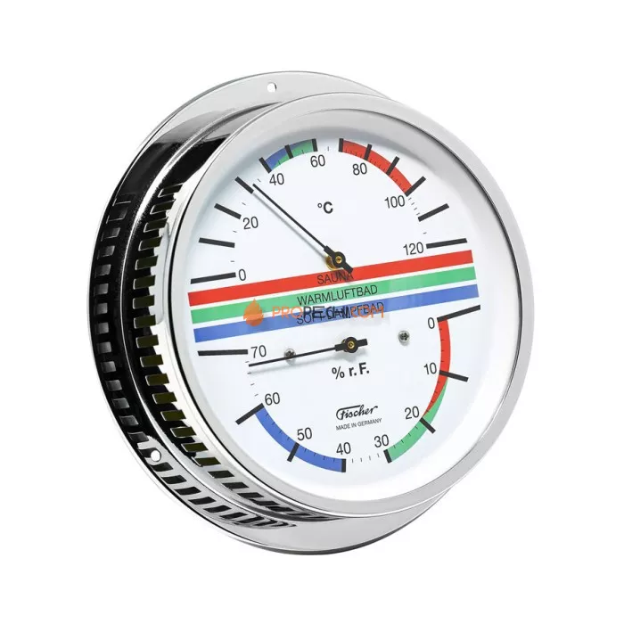 Термометр-гигрометр для сауны Fischer в латунном корпусе 5094-47