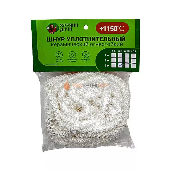 Хозяин дачи Уплотнительный шнур 8 мм. L=3 метра кремнезёмный