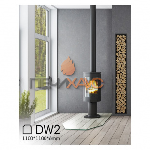 Стекло напольное под печь DoorWood DW2 Прозрачное 1100x1100 h=6