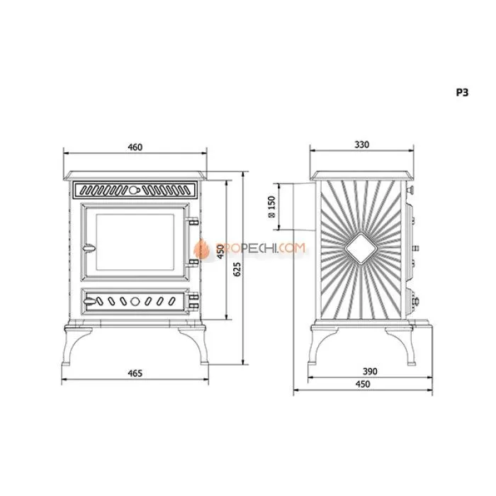 Печь-камин KAWMET (P3 EKO)