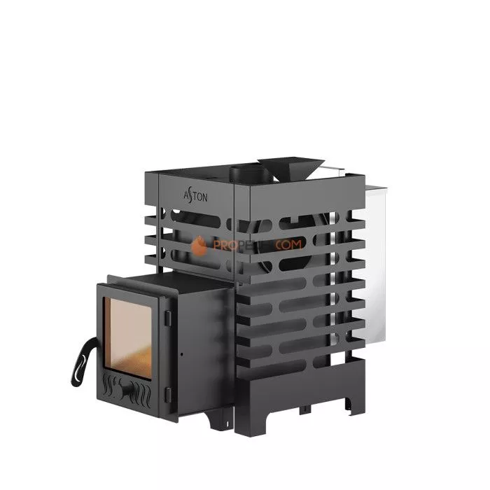 Дровяная печь для бани ASTON 12 стекло АКВА