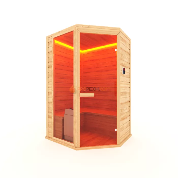 Финская сауна НКЗ 3-местная угловая 115x160x200 см