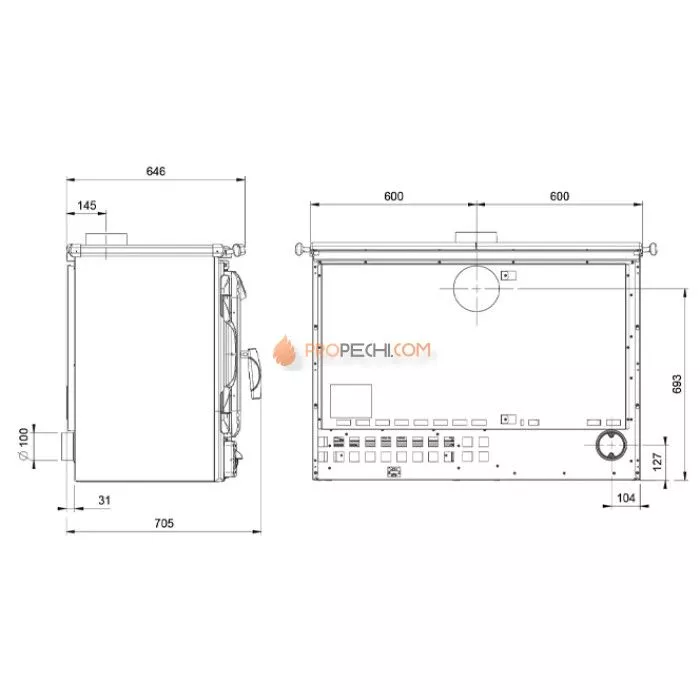 Печь-камин La Nordica Alaska Nero antracite (черный антрацит)