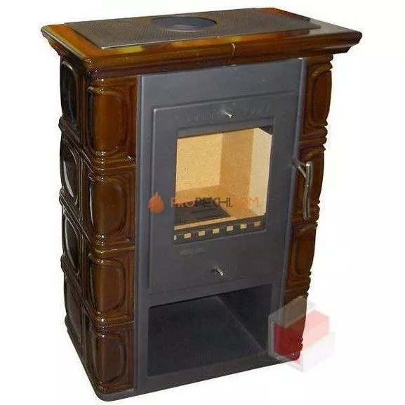 Печь-камин Thorma BORGHOLM Keramik, темнокоричневая