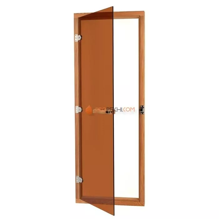 Дверь для бани стеклянная SAWO 731-4SGD 8/19, бронза с порогом