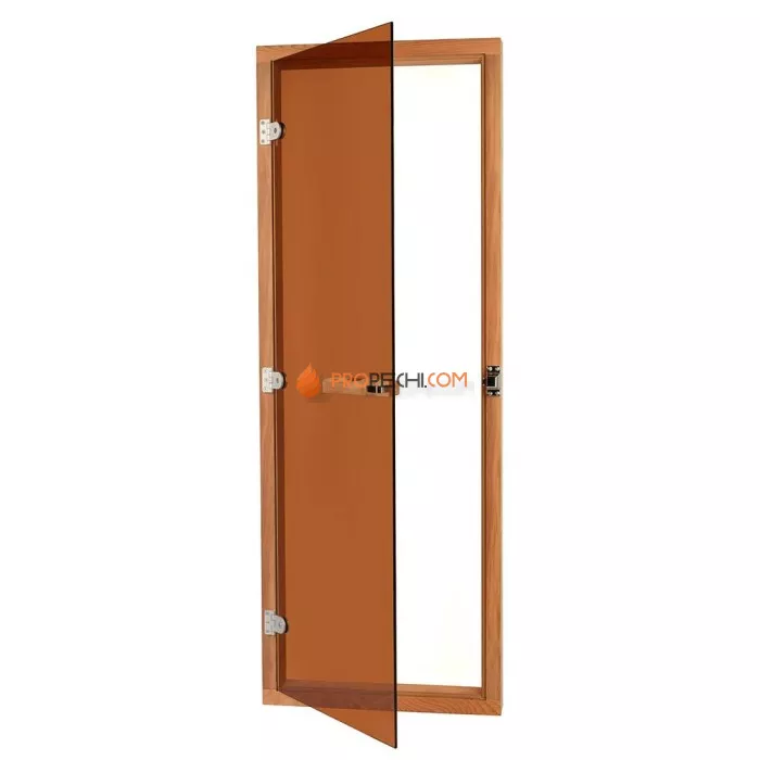 Дверь для бани стеклянная SAWO 731-4SGD 8/19, бронза с порогом