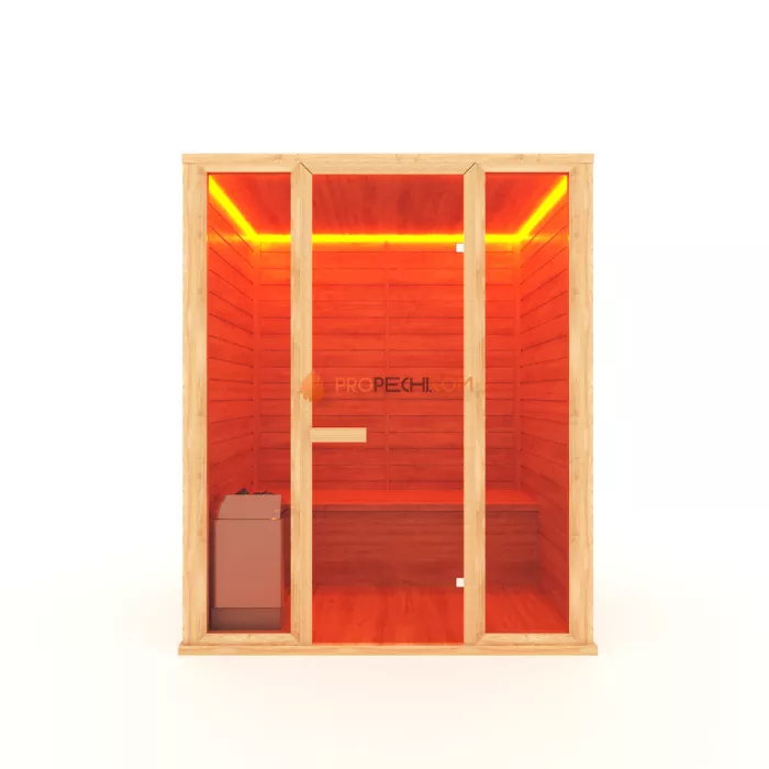Финская сауна НКЗ 5-местная прямая 280x105x200 см, вход со стороны 280 см