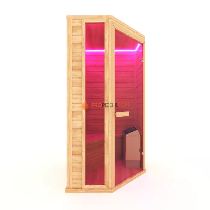 Финская сауна НКЗ 1-местная угловая 95x120x200 см