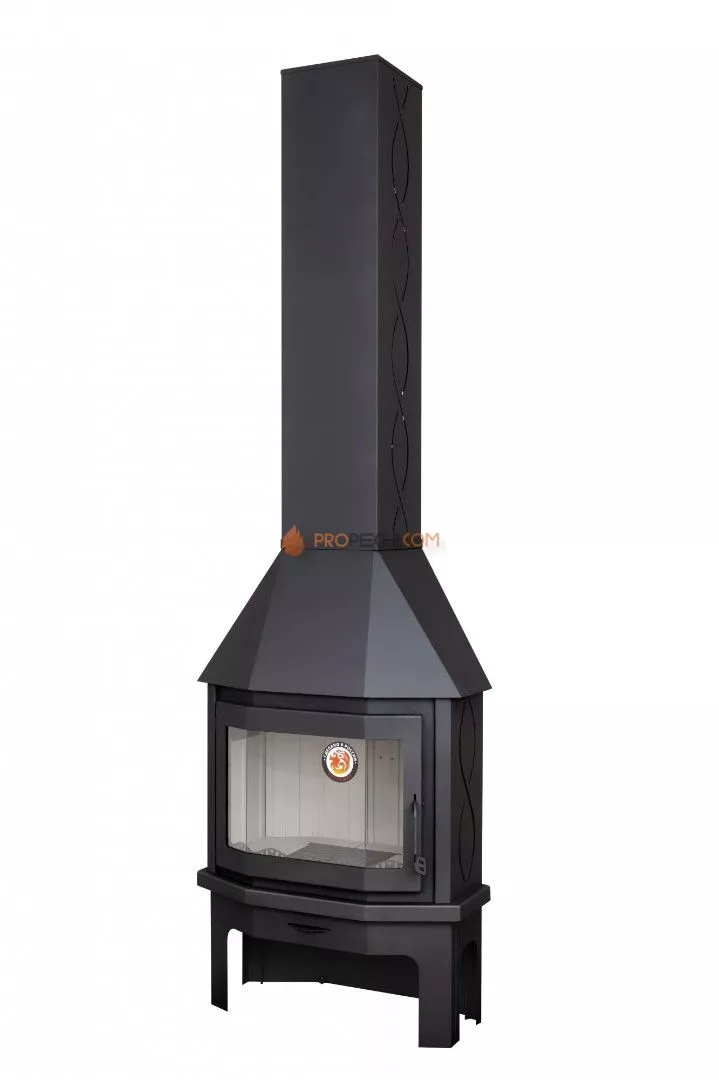 Камин ЭкоКамин Мюнхен пристенно-угловой, черный NEW