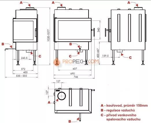 Каминная топка ABX Cardif