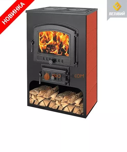 Печь-камин Везувий ПК03 с плитой красн. 12 кВт