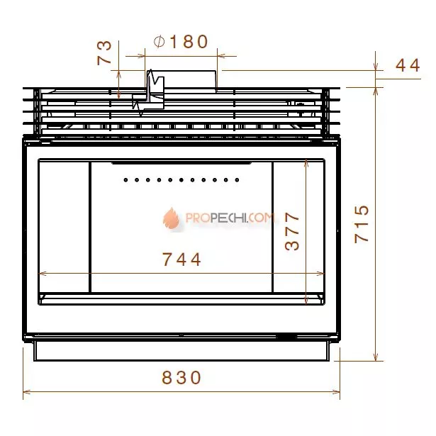 Печь-камин Liseo Castiron LCI 9 GLR Wall, два боковых стекла