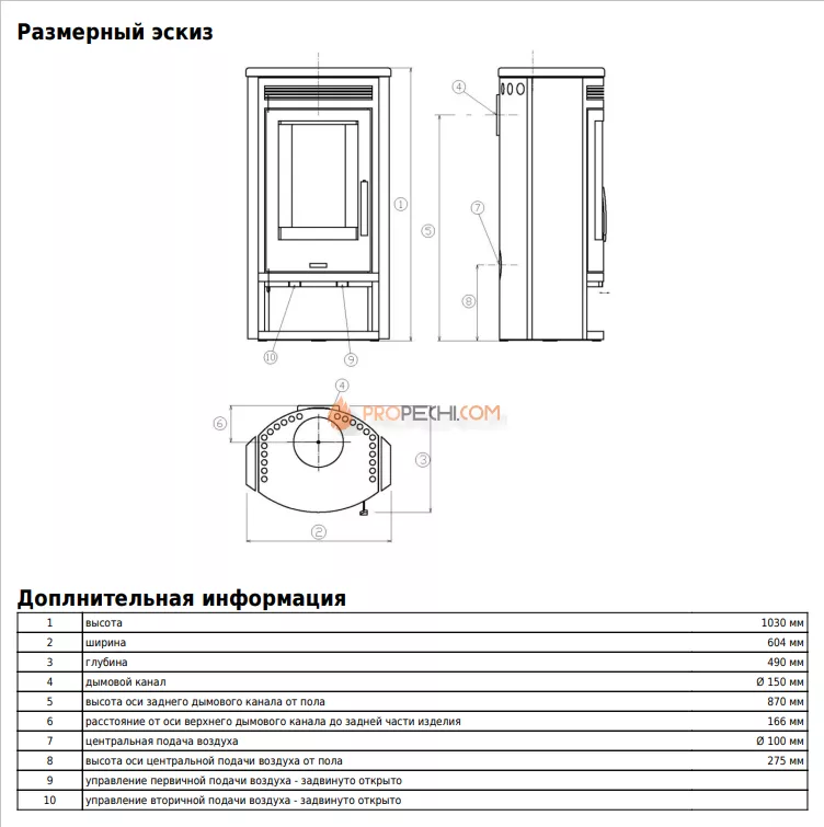 Печь-камин ABX Arktis 6 серая сталь