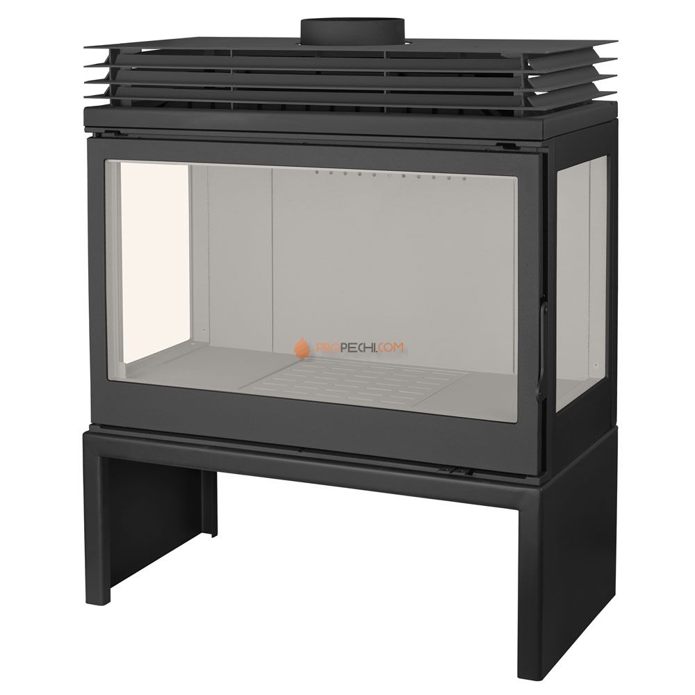 Печь-камин Liseo Castiron LCI 9 GFLR Stove, два боковых стекла