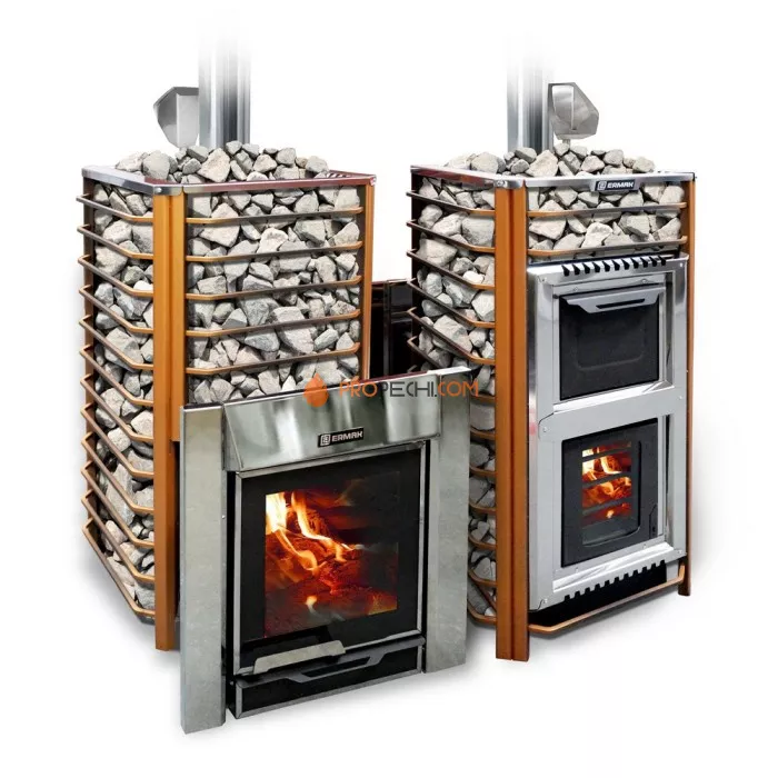 Дровяная печь для бани Ермак 30 Сетка-Люкс (сталь)