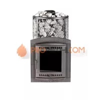 Чугунная печь для бани Атмосфера XL Про Сетка нержавейка