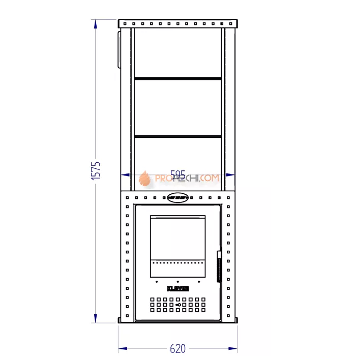 Газовая печь для бани Klover RT 35-RV 310S ( Талькомагнезит Скала, прямые углы )
