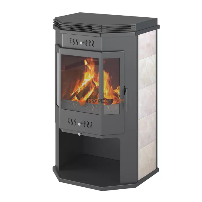 Печь-Камин ASTON 12 кВт (200 м³) Призматик с плитой