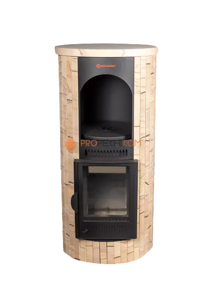 Печь-камин Ферингер Лада "Окаменевшее дерево" перенесённый рисунок