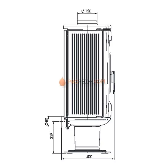 Печь-камин Plamen Aria серая