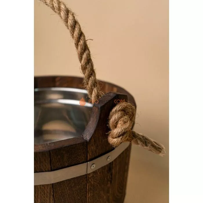 Шайка Woodson с нержавеющей вставкой, 10 л., дуб в темном