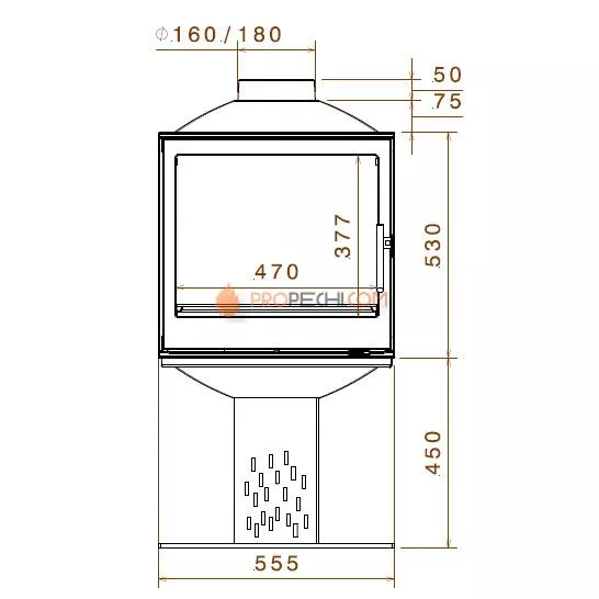 Печь-камин Liseo Castiron LCI 5 GDF Compact
