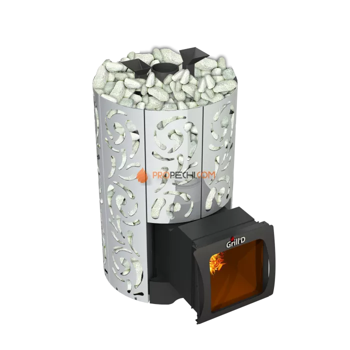 Дровяная банная печь Grill’D Violet World Steel Long Window Max Pro