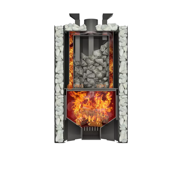 Дровяная банная печь Grill’D Violet World Romb Long Window Max Pro